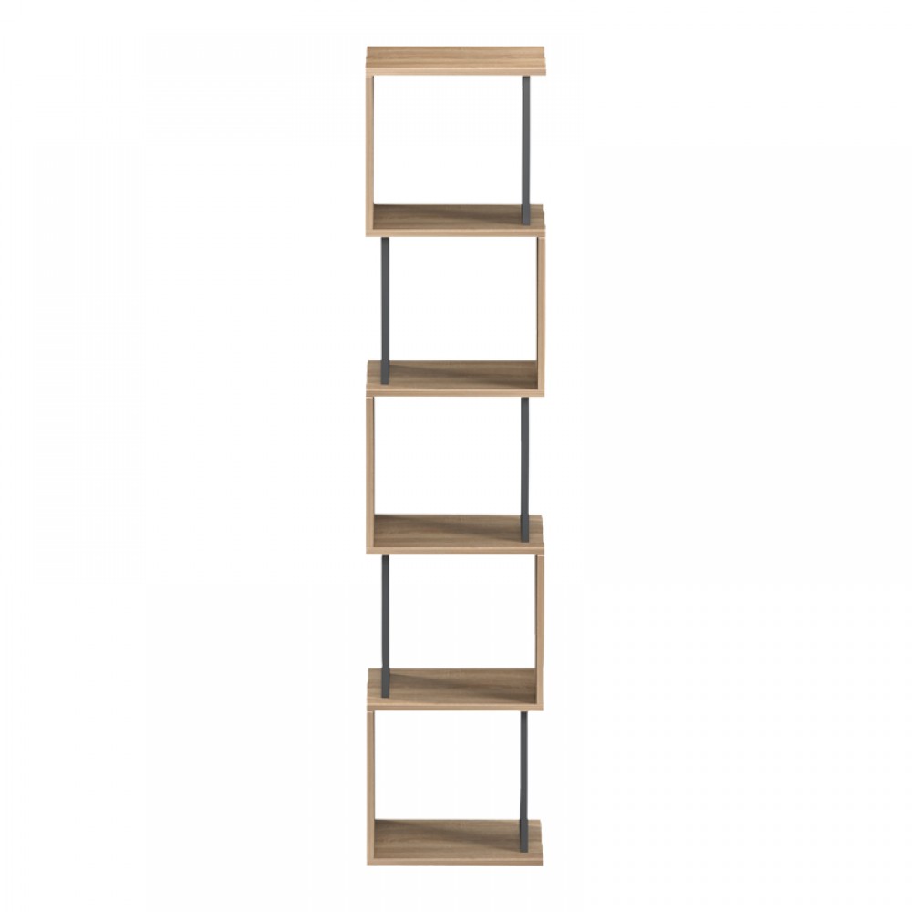 Βιβλιοθήκη Cubik pakoworld sonoma- ανθρακί 35x30x161εκ