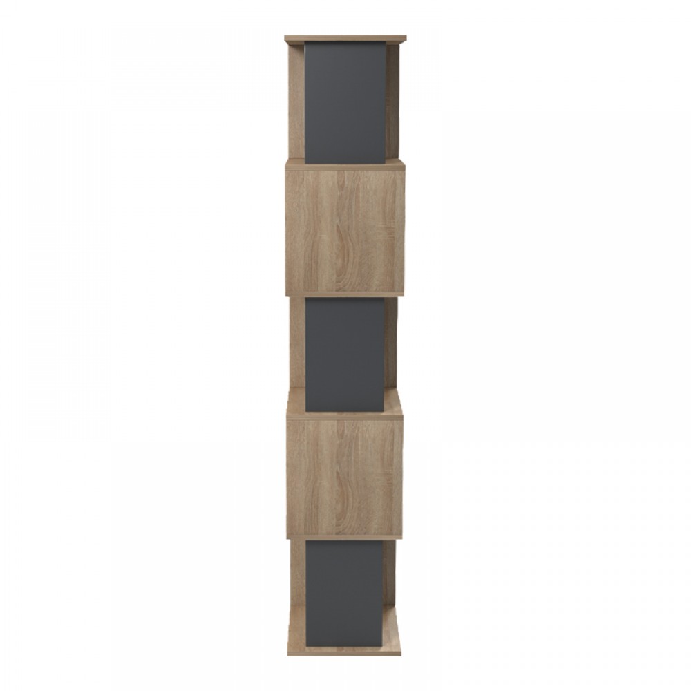 Βιβλιοθήκη Cubik pakoworld sonoma- ανθρακί 35x30x161εκ