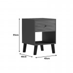 Κομοδίνο Tuscany pakoworld sonoma-ανθρακί 40x40x55εκ