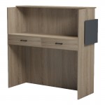 Γραφείο reception Optima pakoworld με led sonoma-ανθρακί 110x40x110εκ
