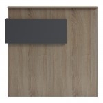 Γραφείο reception Optima pakoworld με led sonoma-ανθρακί 110x40x110εκ