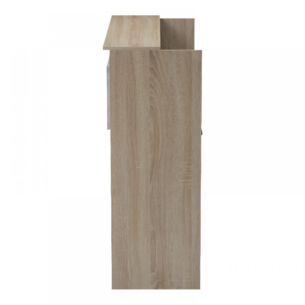 Γραφείο reception Optima pakoworld με led sonoma-λευκή όψη μαρμάρου 110x40x110εκ