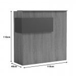 Γραφείο reception Optima pakoworld με led λευκό-sonoma 110x40x110εκ