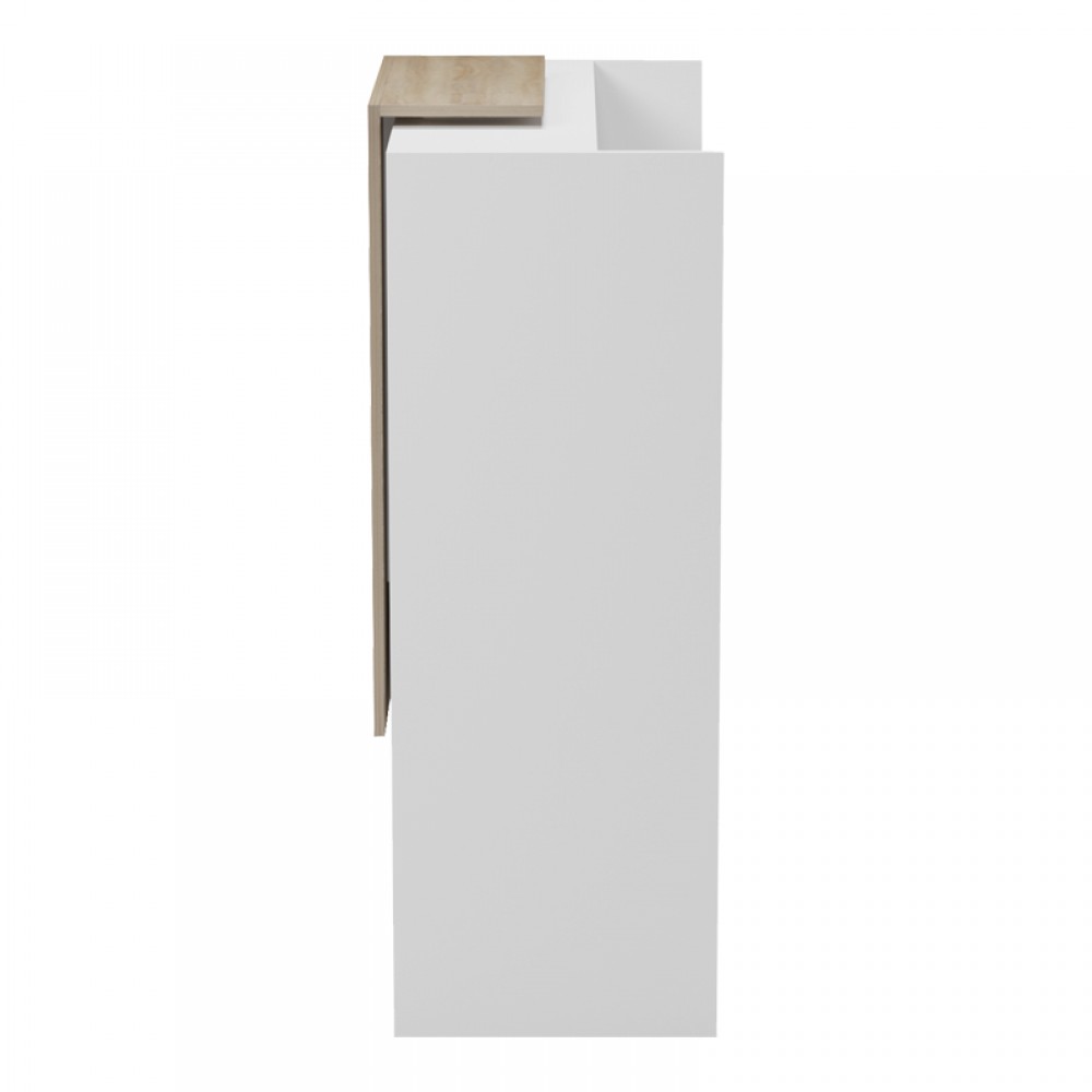 Γραφείο reception Zowel pakoworld με led λευκό - sonoma 90x40x110εκ