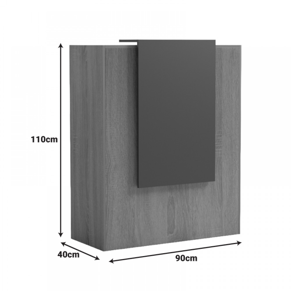 Γραφείο reception Zowel pakoworld με led λευκό - sonoma 90x40x110εκ