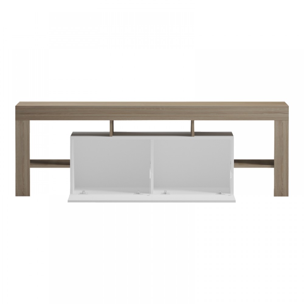Έπιπλο τηλεόρασης Liner pakoworld sonoma-λευκό 150x40x50εκ