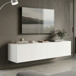 Έπιπλο τηλεόρασης επιτοίχιο με Led Rival pakoworld λευκό 120x35x30εκ