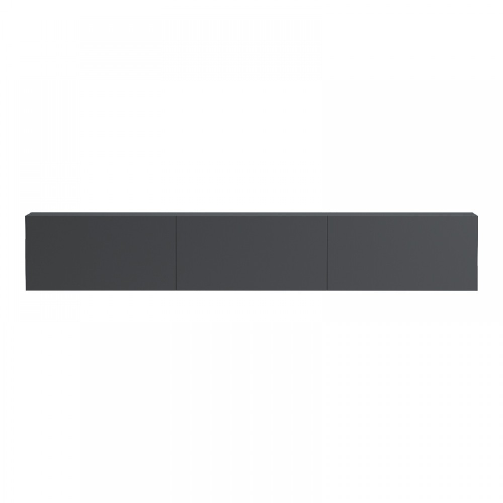 Έπιπλο τηλεόρασης επιτοίχιο με Led Rival pakoworld ανθρακι 180x35x30εκ
