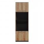 Ντουλάπα κουζίνας Rowan pakoworld σε ανθρακί-oak απόχρωση 60x42x182εκ