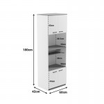 Ντουλάπα κουζίνας Rowan pakoworld σε ανθρακί-oak απόχρωση 60x42x182εκ
