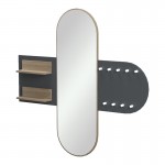 Κρεμάστρα με καθρέπτη Baunty pakoworld sonoma-ανθρακί 125x11x122εκ
