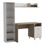 Σύνθεση γραφείου Kontor pakoworld sonoma-λευκό 160x50x158,2εκ