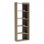 Βιβλιοθήκη Corpus pakoworld sonoma - ανθρακί 61x22x162εκ
