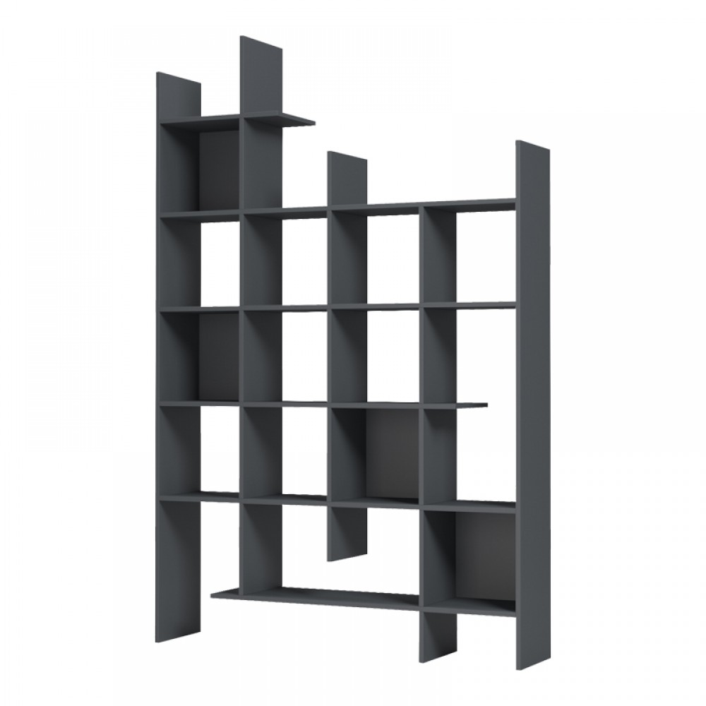 Βιβλιοθήκη Manco pakoworld ανθρακί 122x25.5x188εκ
