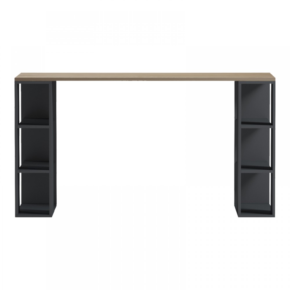 Γραφείο εργασίας Praga pakoworld ανθρακί- sonoma 140x60x75εκ