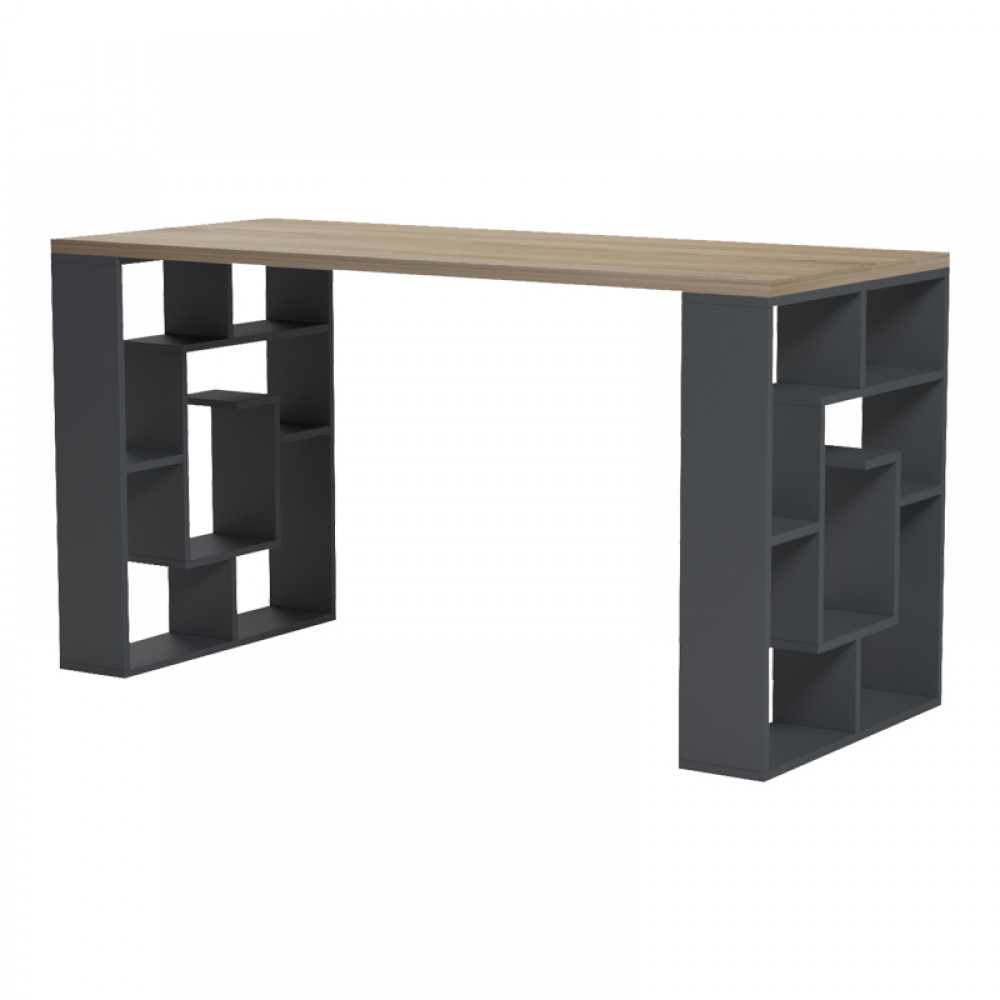 Γραφείο εργασίας Lovet pakoworld ανθρακί-sonoma 140x60x75εκ