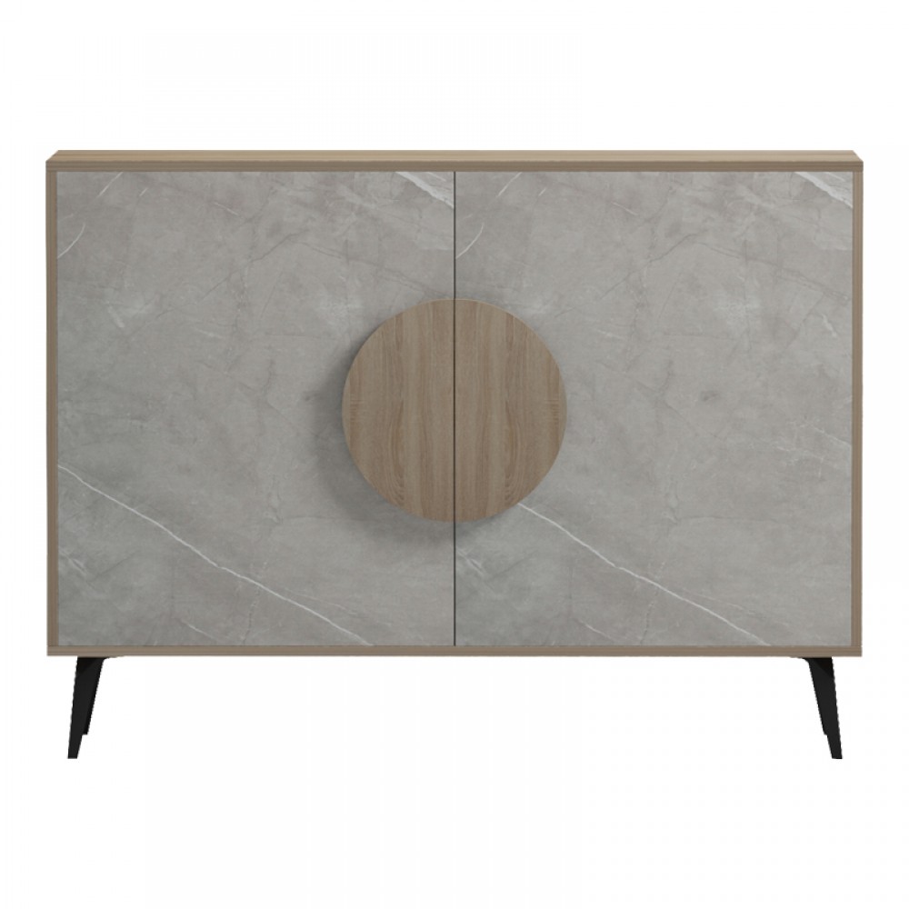 Μπουφές Gora pakoworld sonoma-μπεζ οψη μαρμαρου 110x35.5x82εκ