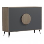 Μπουφές Gora pakoworld sonoma-ανθρακί 110x35.5x82εκ