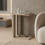 Βοηθητικό τραπέζι Muju pakoworld sonoma- μπεζ οψη μαρμάρου  30x40x55εκ