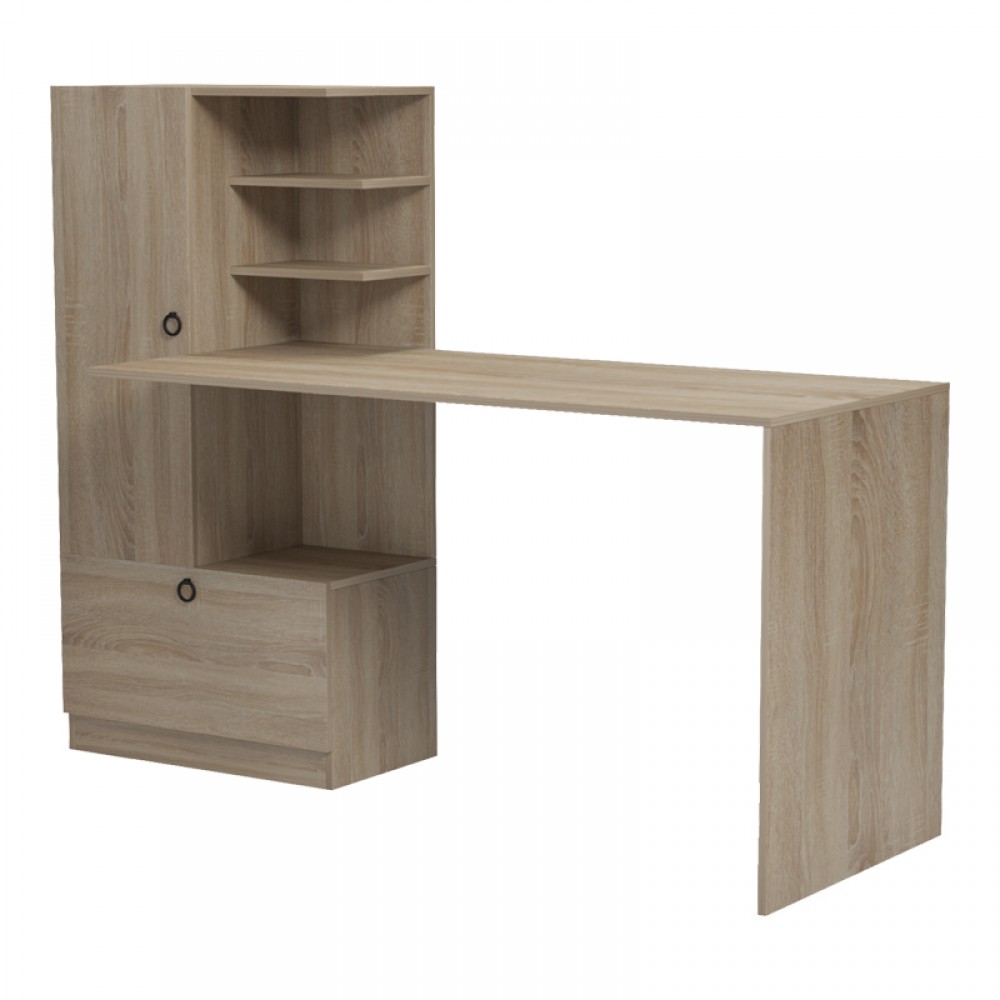 Γραφείο εργασίας με βιβλιοθήκη Felanbo pakoworld sonoma 160x60x125εκ