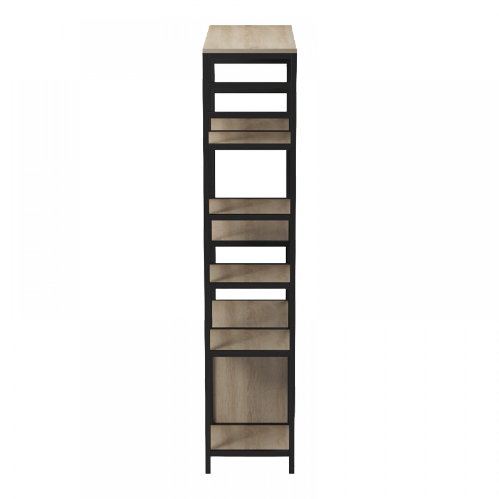 Επιδαπέδια ραφιέρα Ranea pakoworld sonoma-μαύρο 85x32x150εκ