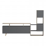 Σύνθετο σαλονιού Defry pakoworld sonoma-ανθρακί 177.5x31.5x110εκ
