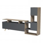 Σύνθετο σαλονιού Defry pakoworld sonoma-ανθρακί 177.5x31.5x110εκ