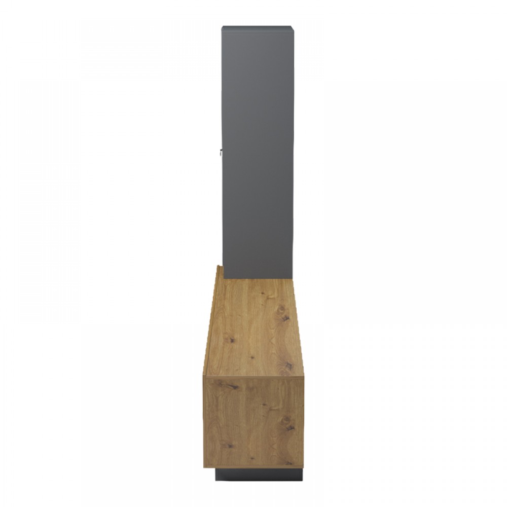 Σύνθετο σαλονιού Tilveo pakoworld oak-ανθρακί 230x41.5x180εκ