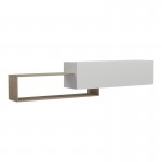 Έπιπλο τηλεόρασης επιτοίχιο Olande pakoworld sonoma-λευκό 210x35x48εκ