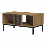 Τραπέζι σαλονιού Delanka pakoworld oak-μαύρο 92x50x46εκ