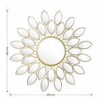 Καθρέπτης Flower pakoworld χρυσό 83x2.5x83εκ