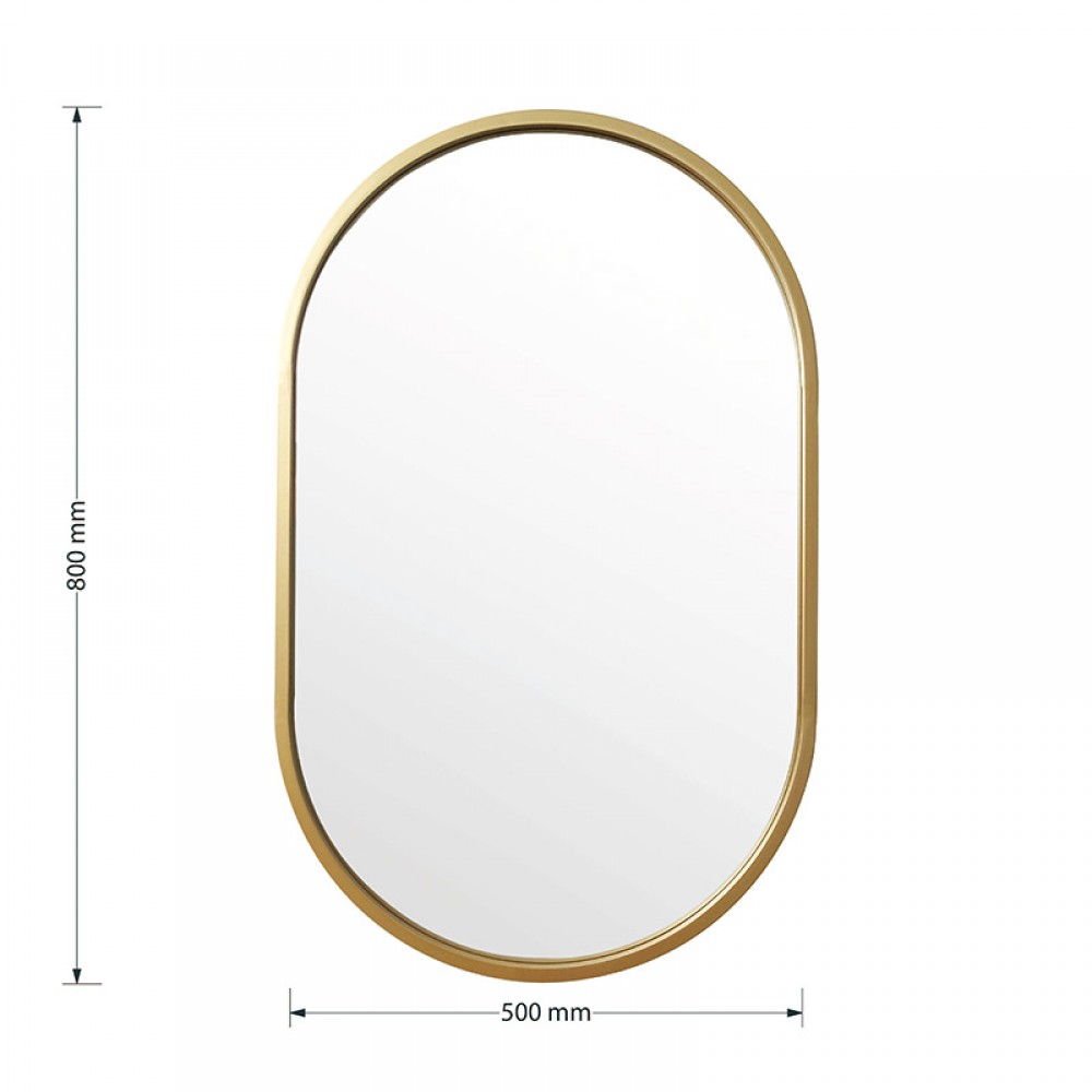 Καθρέπτης Ellipse pakoworld χρυσό 50x2x80εκ