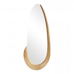 Καθρέπτης οβάλ Marly pakoworld mdf σε φυσική απόχρωση 50.5x4x127εκ