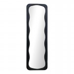 Καθρέπτης δαπέδου Lezour pakoworld βελούδο σε μαύρη απόχρωση 50x5x170εκ