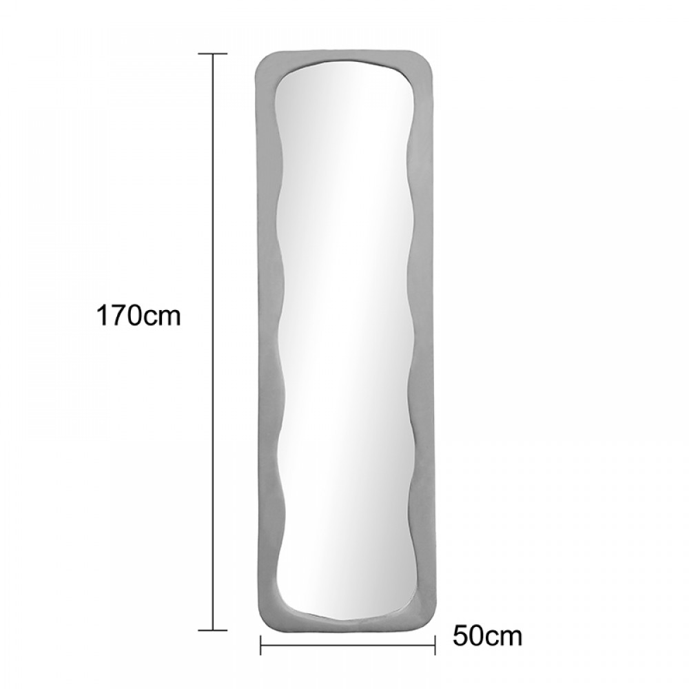 Καθρέπτης δαπέδου Lezour pakoworld βελούδο σε σάπιο μήλο απόχρωση 50x5x170εκ