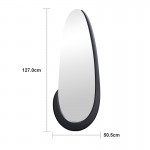 Καθρέπτης οβάλ Marly pakoworld μαύρο MDF 50.5x4x127εκ