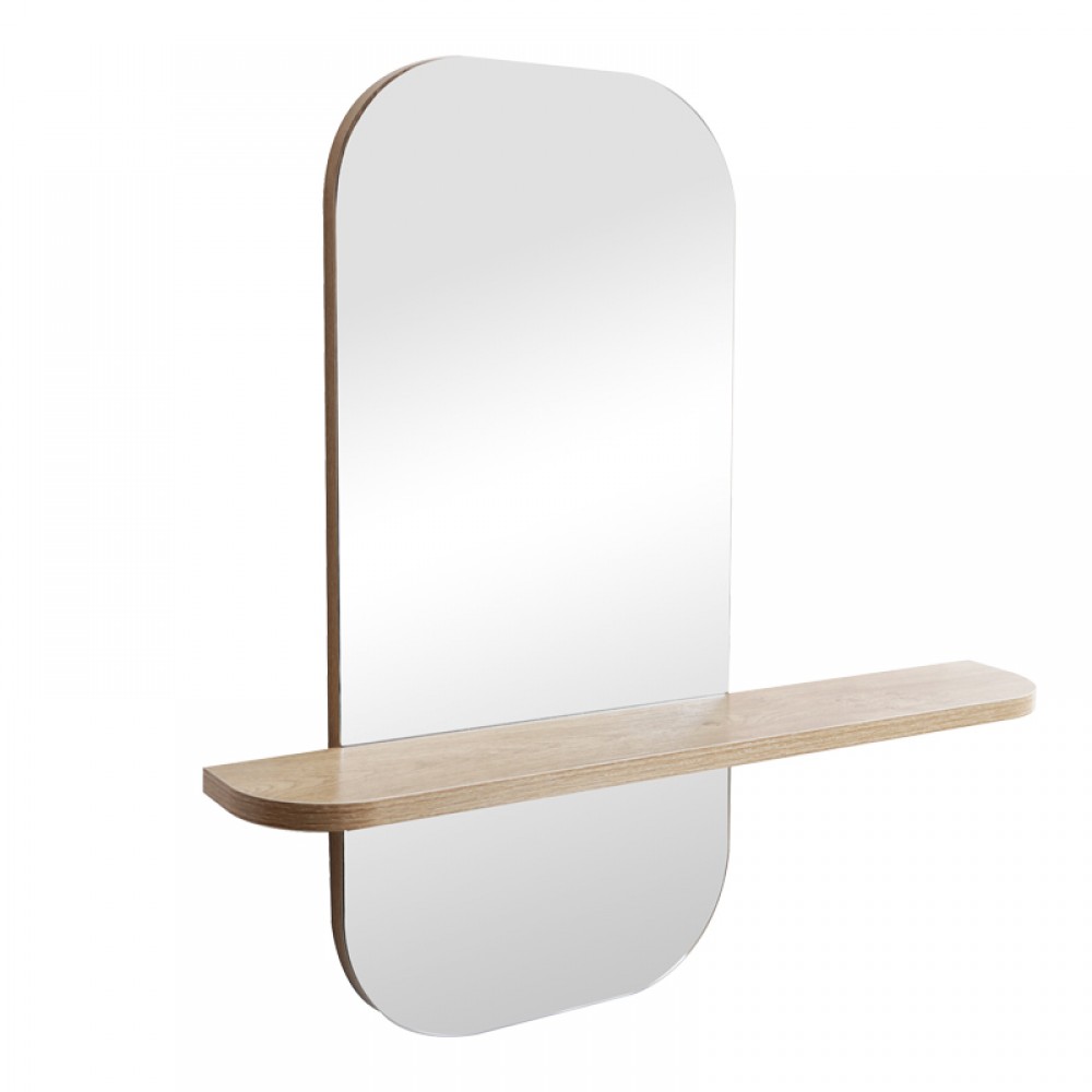 Καθρέπτης Lunaria pakoworld MDF σε φυσική απόχρωση 60x11.5x60εκ