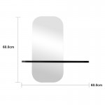 Καθρέπτης Lunaria pakoworld μαύρο MDF 60x11.5x60εκ