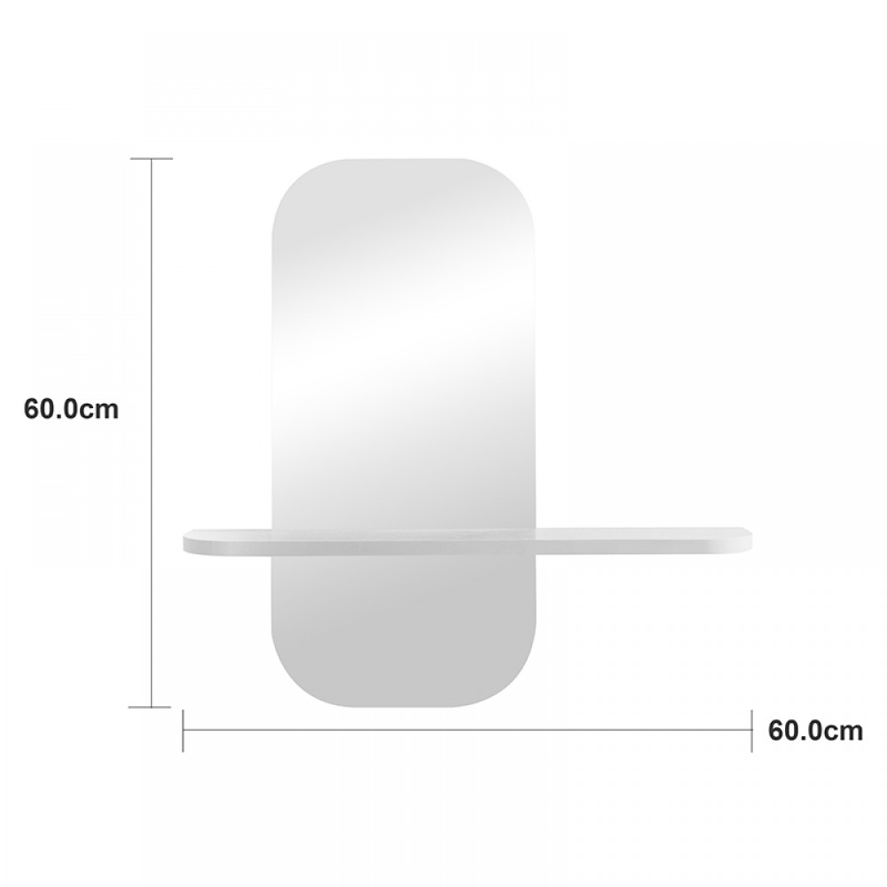Καθρέπτης Lunaria pakoworld λευκό MDF 60x11.5x60εκ