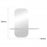 Καθρέπτης Lunaria pakoworld λευκό MDF 60x11.5x60εκ