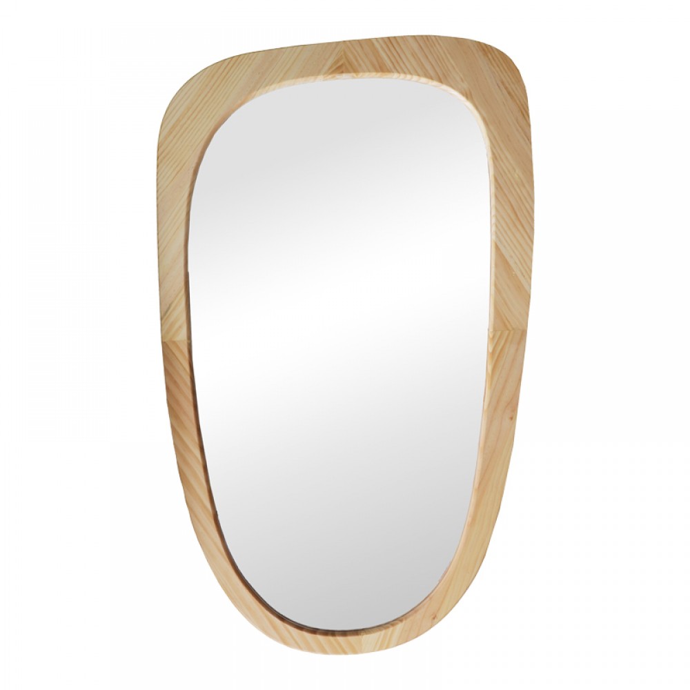 Καθρέπτης Phaedra pakoworld MDF σε φυσική απόχρωση 74x2,5x120 εκ