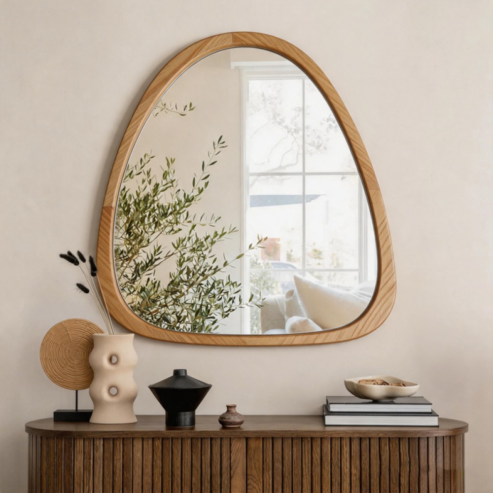 Καθρέπτης Ione pakoworld MDF σε φυσική απόχρωση 55x2,5x60 εκ