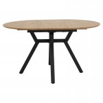 Tραπέζι Frances pakoworld επεκτεινόμενο MDF sonoma-μαύρο 100-140x100x75εκ