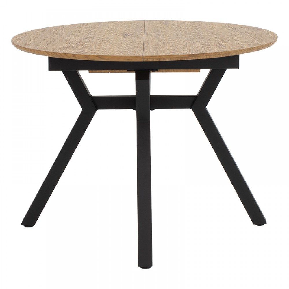 Tραπέζι Frances pakoworld επεκτεινόμενο MDF sonoma-μαύρο 100-140x100x75εκ