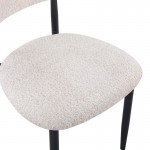 Καρέκλα Folegio pakoworld μπουκλέ σε κρεμ απόχρωση με μαύρα πόδια 50x57x79.5εκ