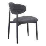 Καρέκλα Folegio pakoworld μπουκλέ σε ανθρακί απόχρωση με μαύρα πόδια 50x57x79.5εκ