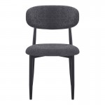 Καρέκλα Folegio pakoworld μπουκλέ σε ανθρακί απόχρωση με μαύρα πόδια 50x57x79.5εκ