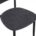Καρέκλα Folegio pakoworld μπουκλέ σε ανθρακί απόχρωση με μαύρα πόδια 50x57x79.5εκ
