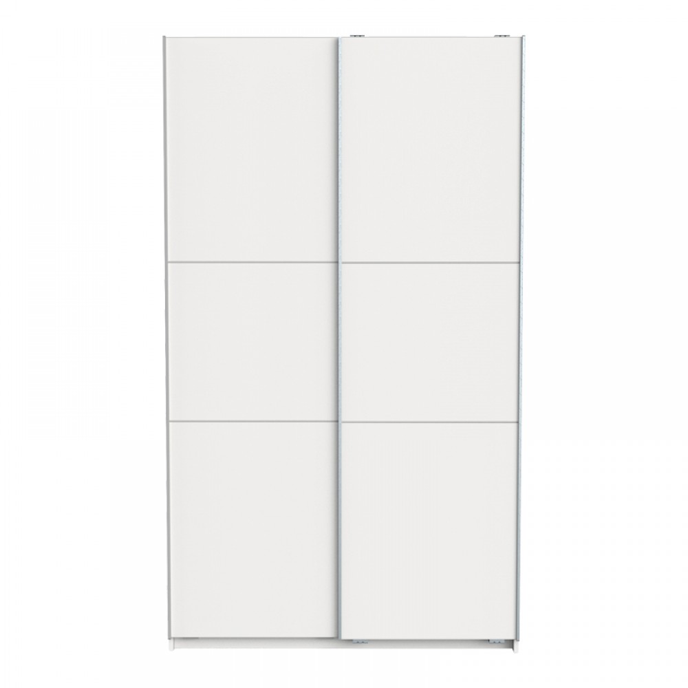 Ντουλάπα ρούχων Kawen pakoworld δίφυλλη με συρόμενες πόρτες λευκό 116.5x60x203εκ