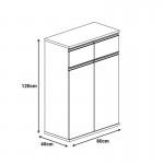 Ντουλάπια γραφείου επαγγελματικά Oscar pakoworld καρυδί-ανθρακί 160x40x120εκ